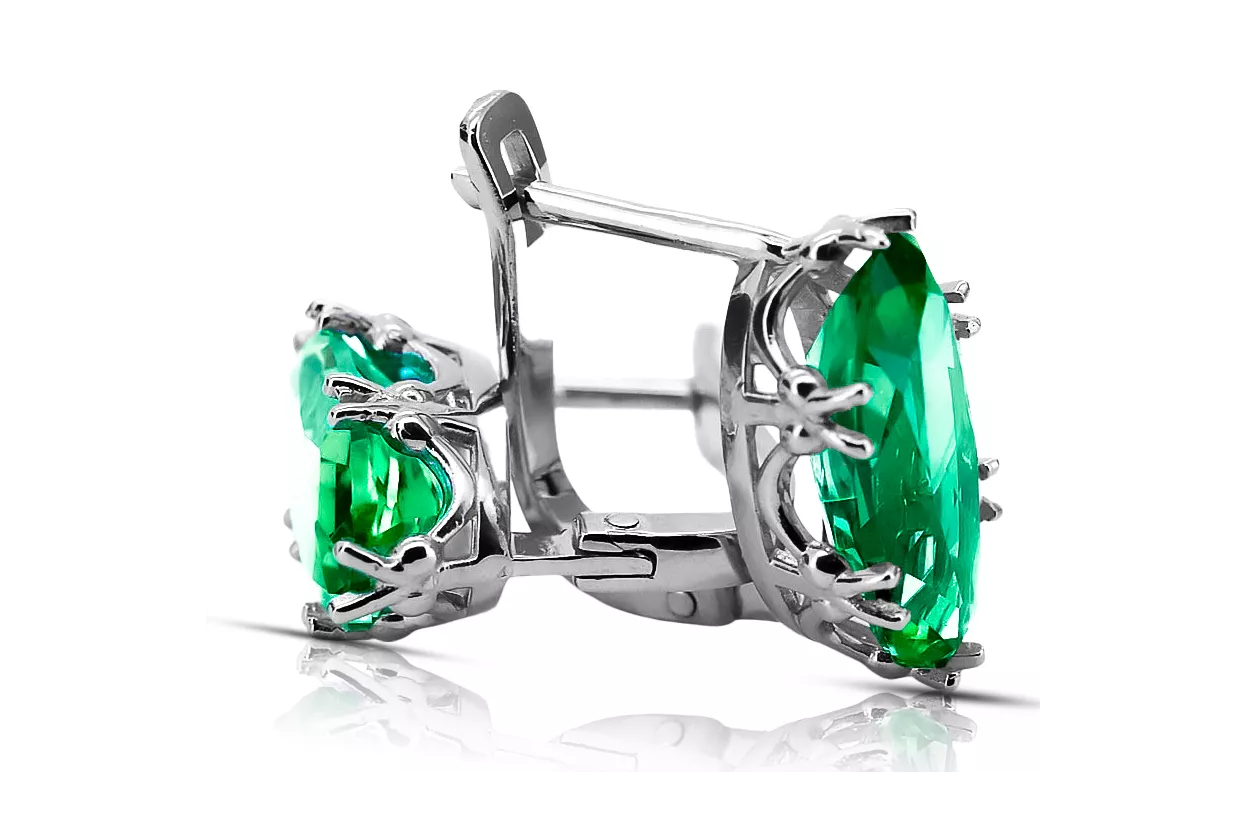 Sterling silver 925 Emerald Earrings Vintage Jewlery vec021s Sterling silver 925 Emerald Earrings Vintage Jewlery vec021s